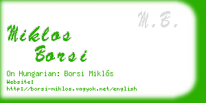 miklos borsi business card